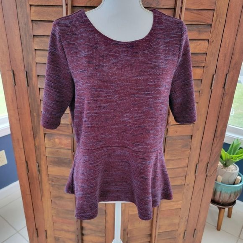 Loft peplum sweater multicolor size large‎